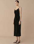 SILKINC Silk Velvet Long Slip Dress