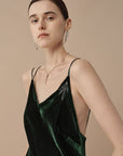 SILKINC Silk Velvet Long Slip Dress
