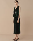 SILKINC Silk Velvet Embroidered Vest