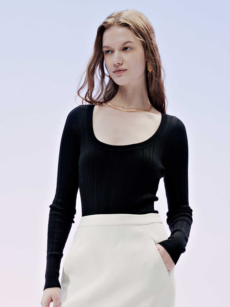 SILKINC Silk-Cotton Round Neck Top
