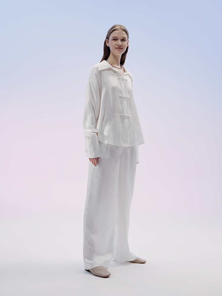 SILKINC Double-breasted Silk Shirt