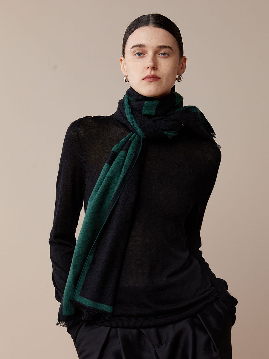 Pure Black and Forest Green