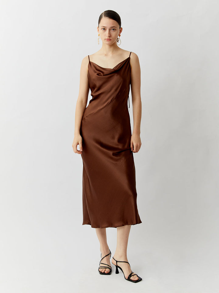 SILKINC Crystal Bias Cut Cowl Neck Long Slip Dress (Spirit slip), S SILKINC Crystal Bias Cut Cowl Neck Long Slip Dress (Spirit slip), S