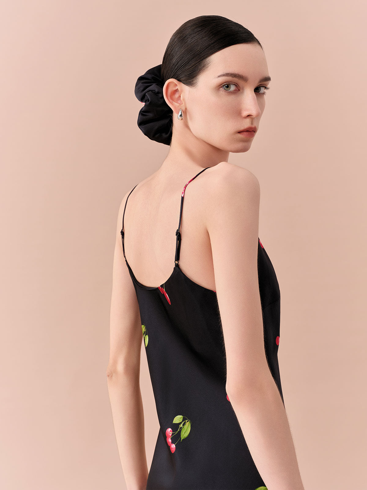 SILKINC Cherry Silk Slip Dress