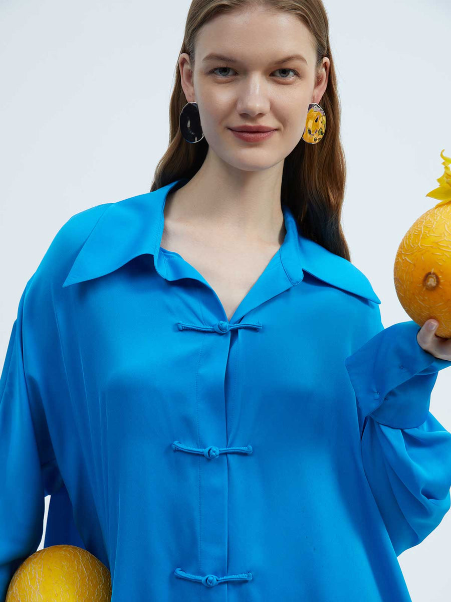 SILKINC Double-breasted Meditation Silk Shirt