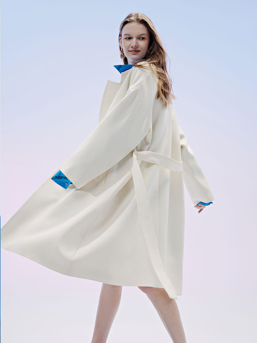 SILKINC Silk-Wool Long Jacket