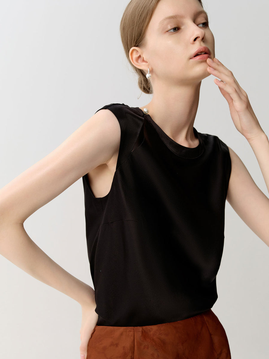 SILKINC Bias Cut Silk Sleeveless Top