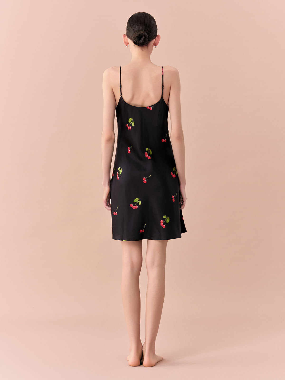 SILKINC Cherry Silk Slip Dress