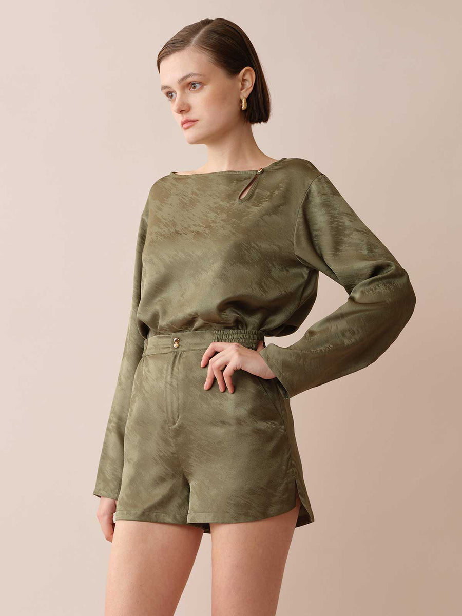 SILKINC Silk Jacquard Top
