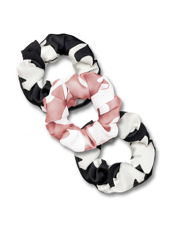 SILKINC 3 Pack White Rabbit Medium Scrunchie Hairband Set