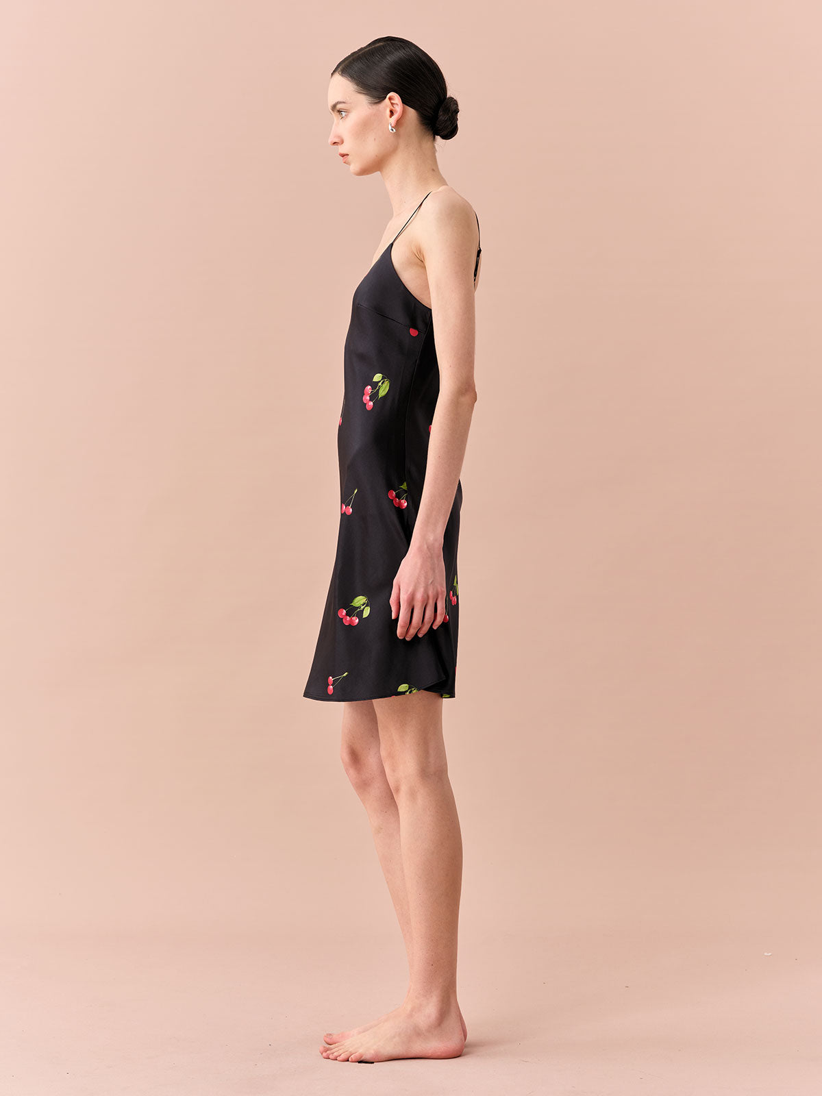 SILKINC Cherry Silk Slip Dress