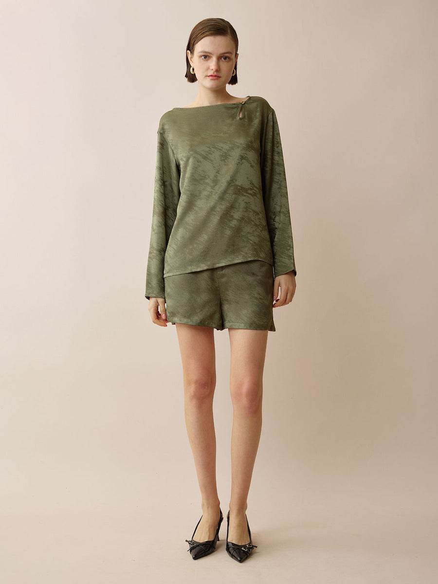 SILKINC Silk Jacquard Top