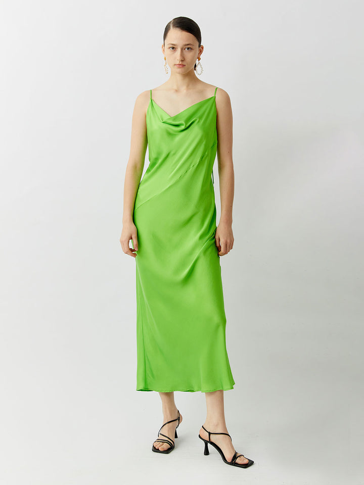 SILKINC Crystal Bias Cut Cowl Neck Long Slip Dress (Spirit slip), S SILKINC Crystal Bias Cut Cowl Neck Long Slip Dress (Spirit slip), S