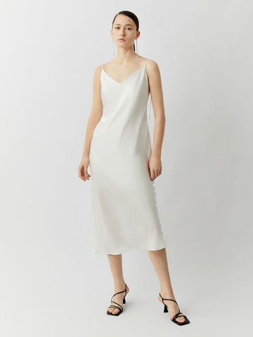 SILKINC Crystal Bias Cut V-Neck Long Slip Dress (Spirit slip)