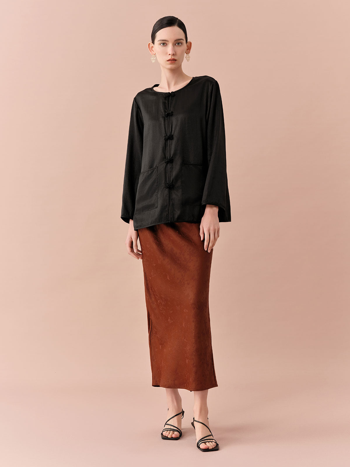 SILKINC Xiang Yun Sha Chinese Knot Silk Shirt