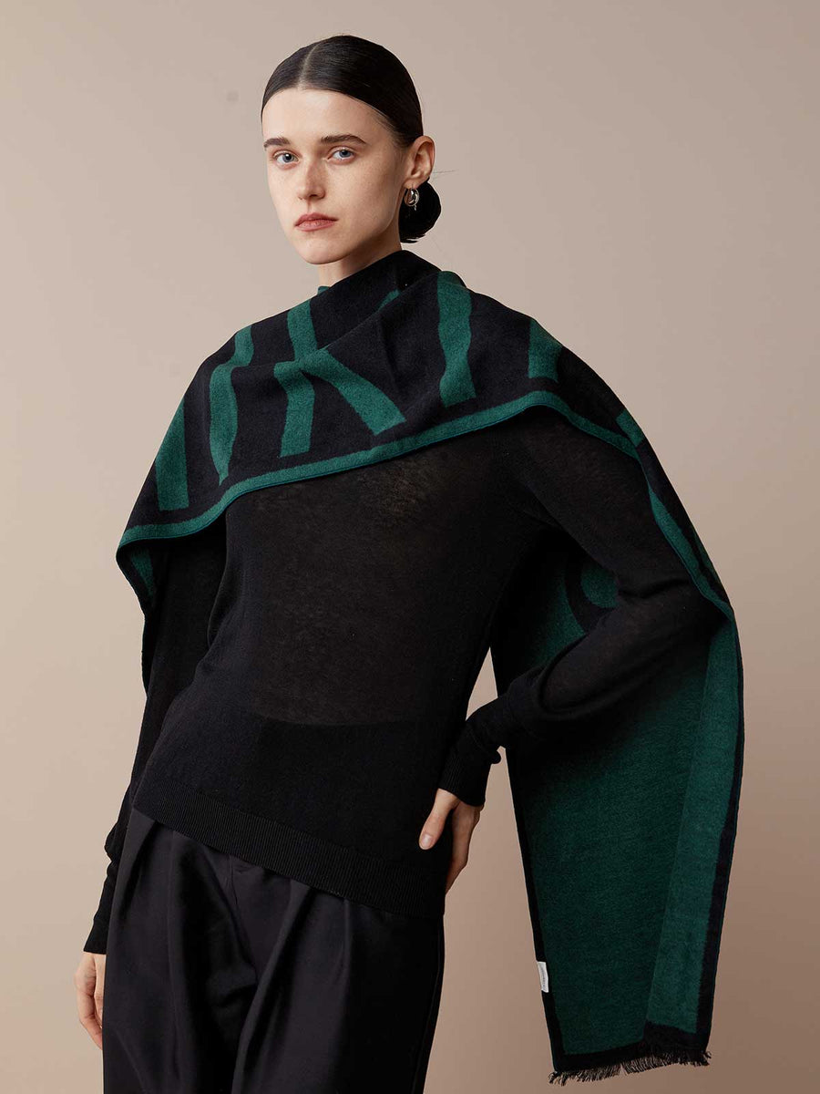Pure Black and Forest Green