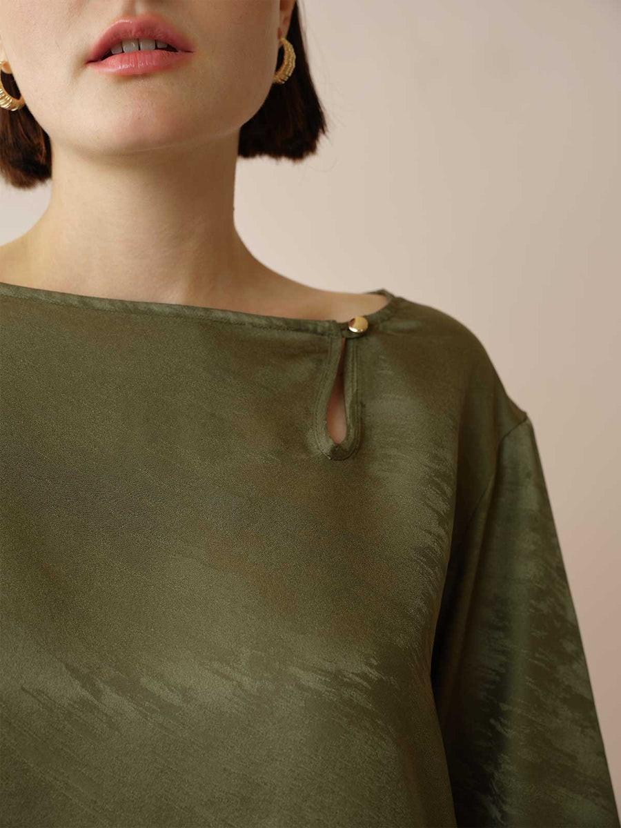 SILKINC Silk Jacquard Top