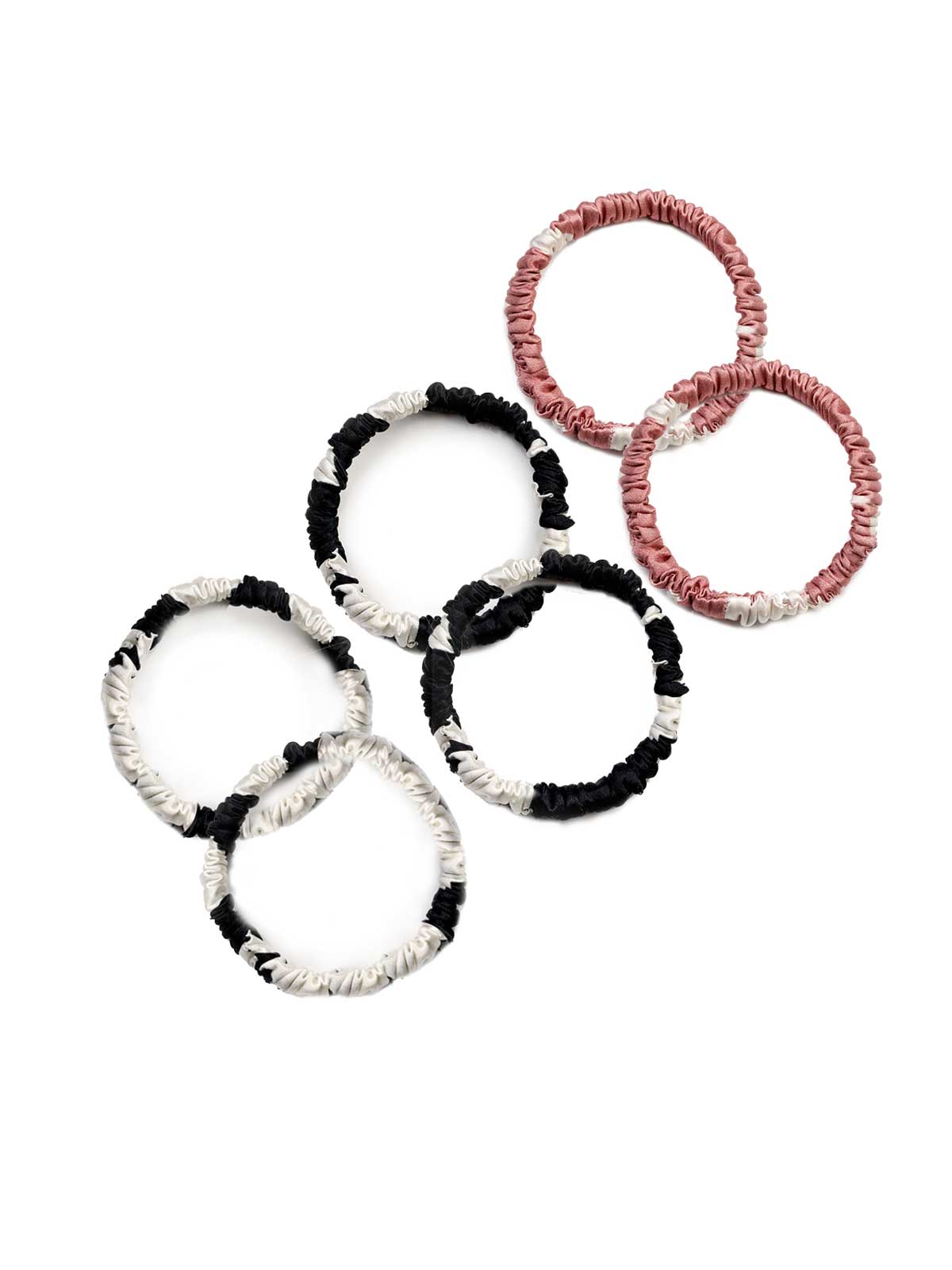 SILKINC 6 Pack White Rabbit Scrunchies