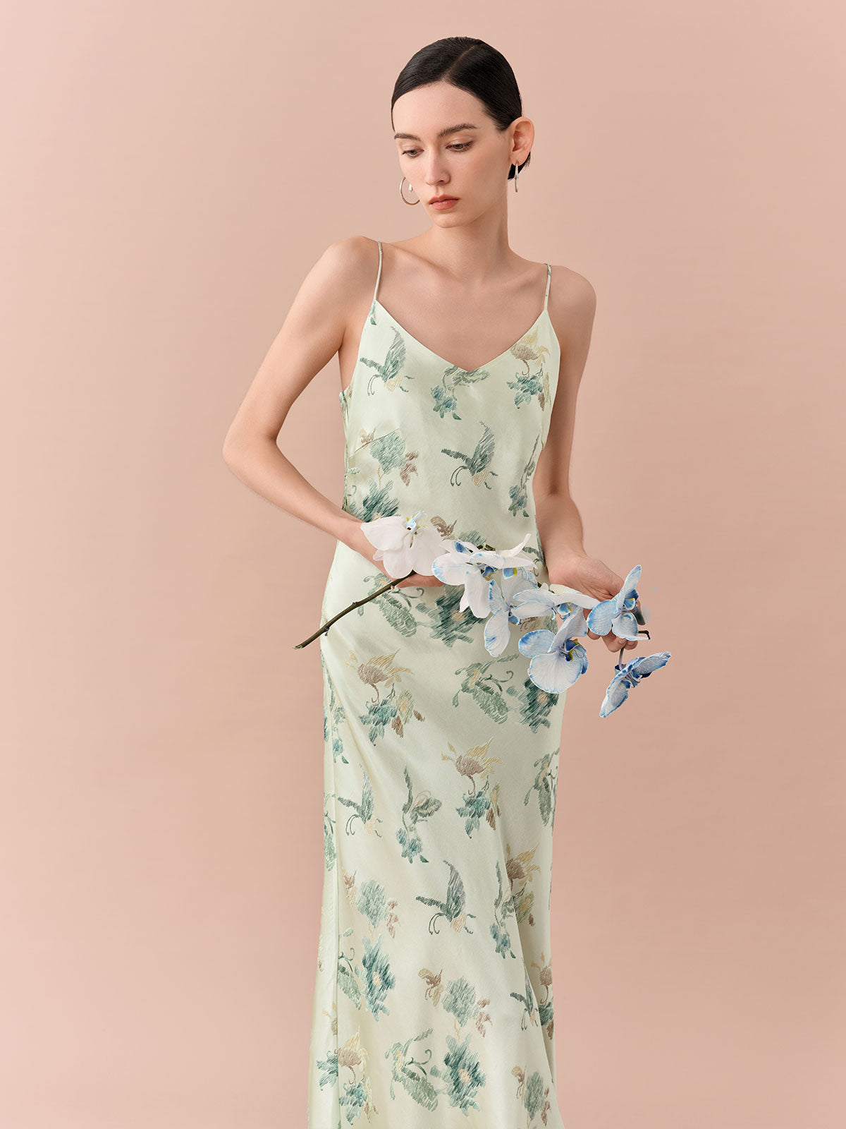 SILKINC Butterfly Flower Long Slip Dress