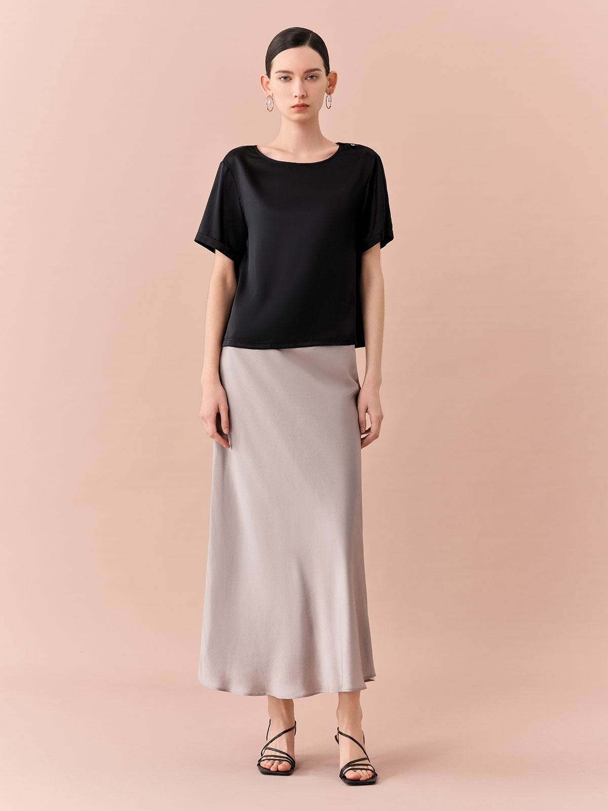 SILKINC Classic Silk Round Neck Basic T-shirt