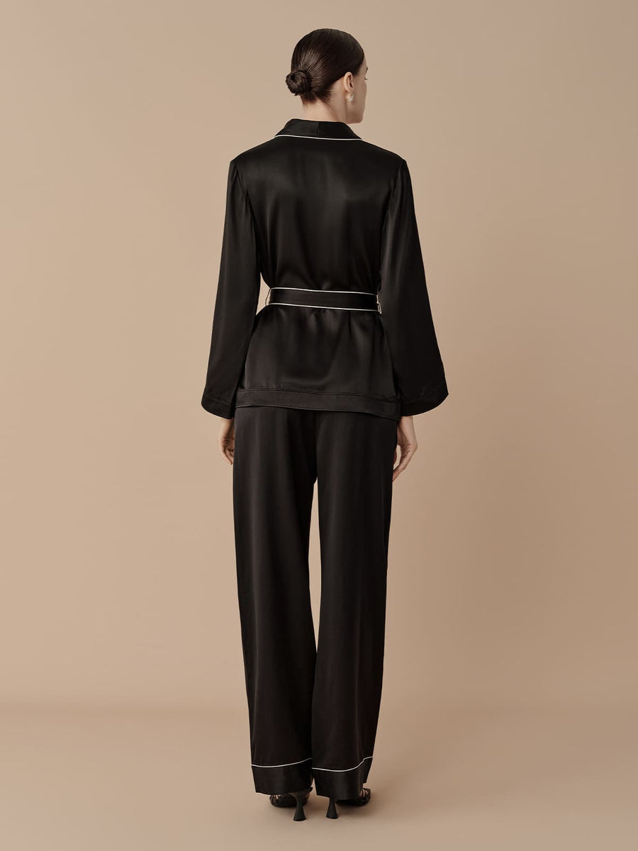SILKINC Long Sleeved Silk Wrap Loungewear Set