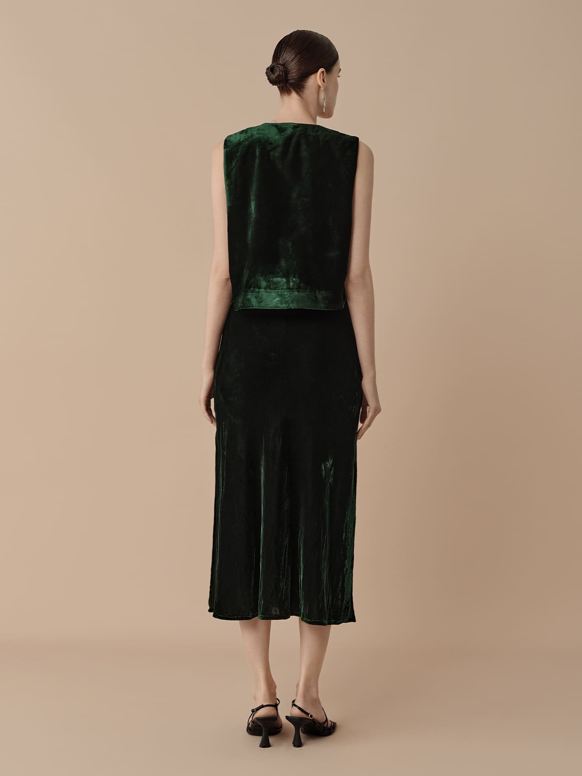 SILKINC Silk Velvet Embroidered Vest