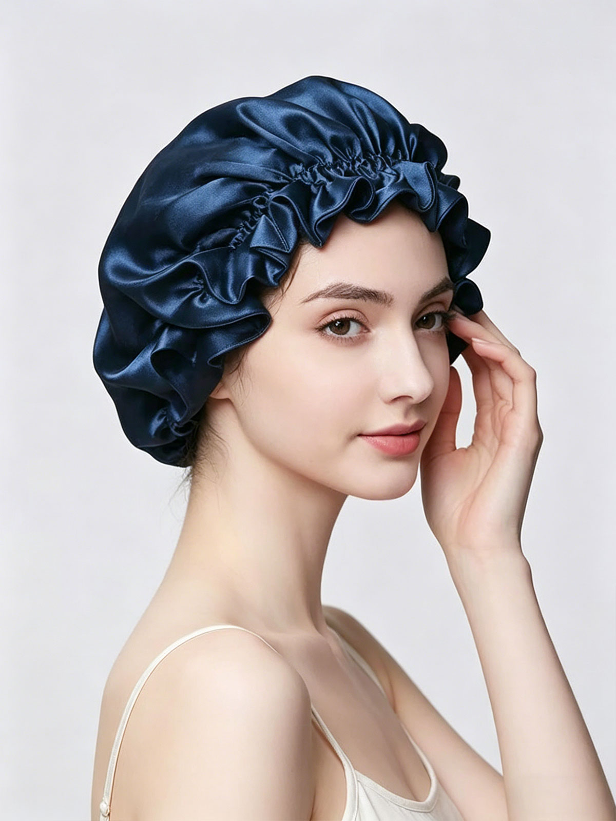 SILKINC Mulberry Silk Ruffle Sleep Bonnet