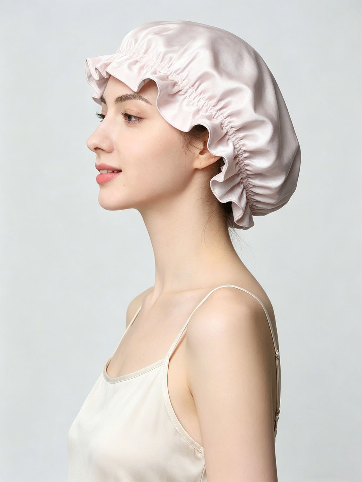 SILKINC Mulberry Silk Ruffle Sleep Bonnet