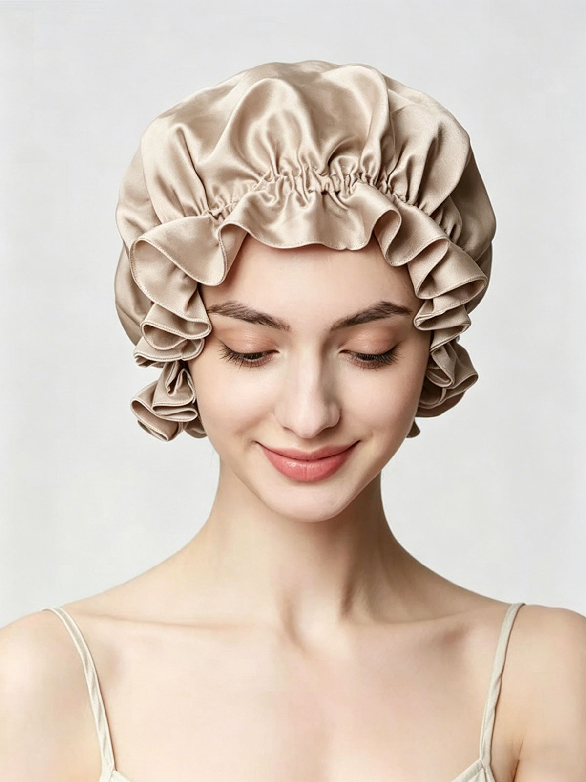 SILKINC Mulberry Silk Ruffle Sleep Bonnet