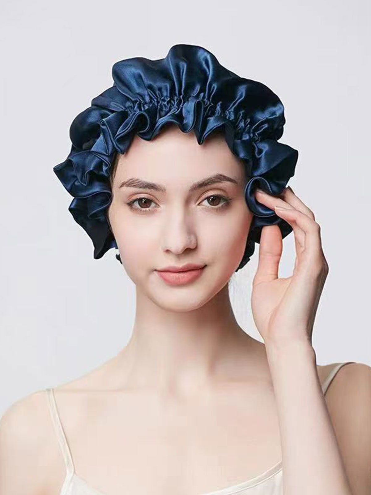 SILKINC Mulberry Silk Ruffle Sleep Bonnet
