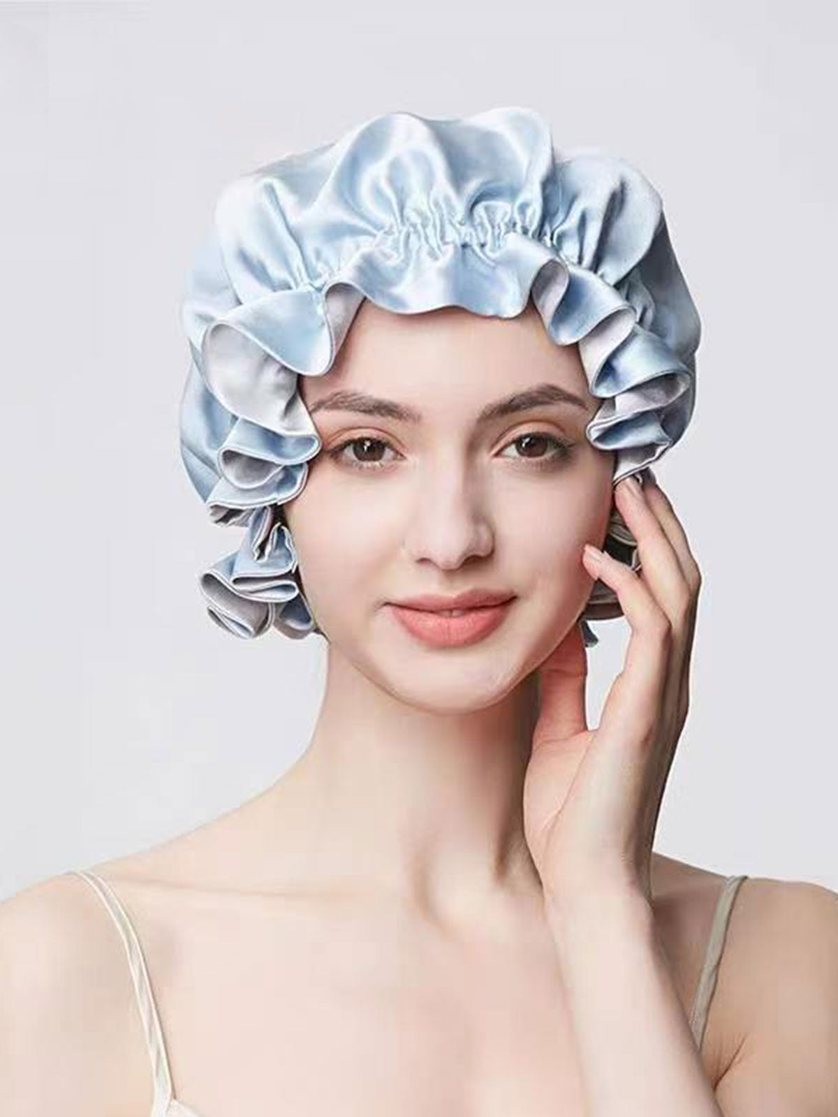 SILKINC Mulberry Silk Ruffle Sleep Bonnet