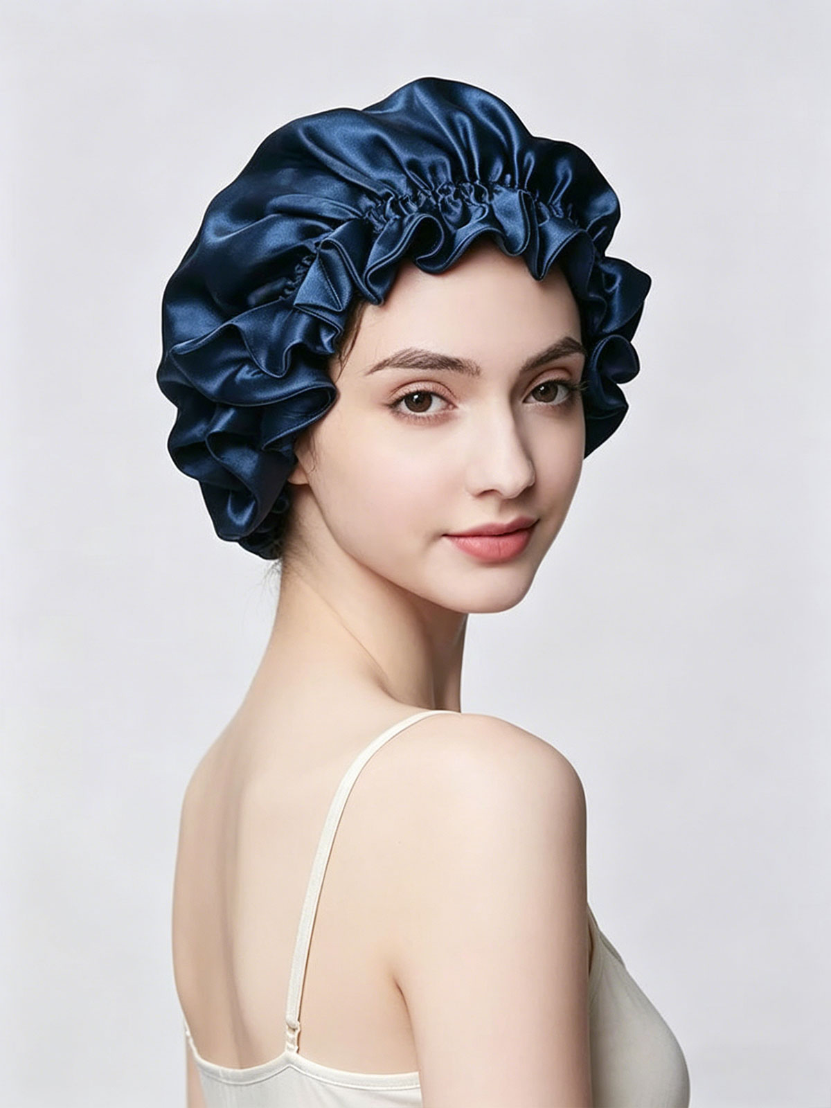 SILKINC Mulberry Silk Ruffle Sleep Bonnet