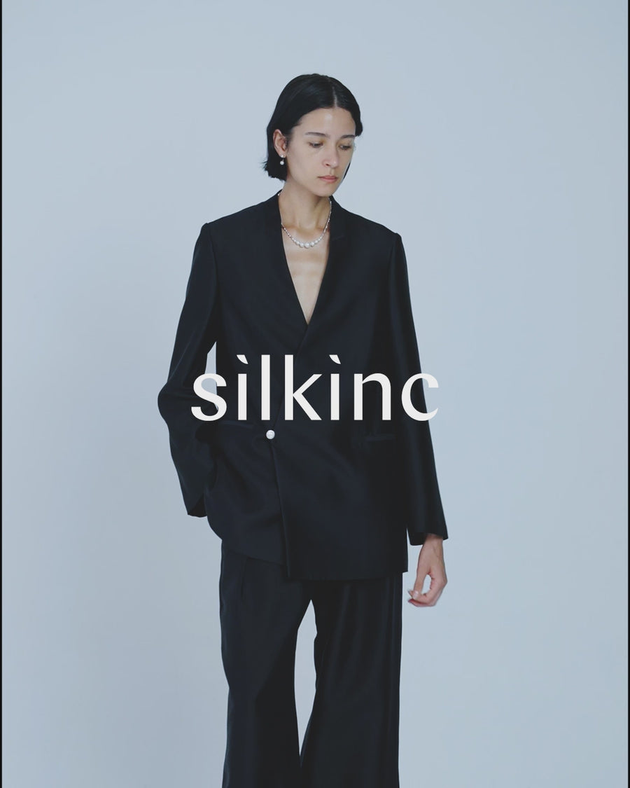 SILKINC Gentle Collarless Silk Suit Jacket