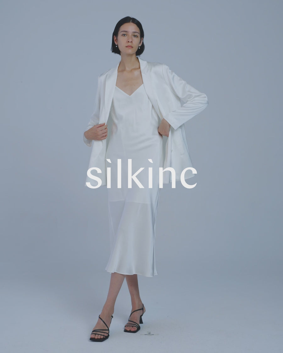 SILKINC Gentle Collared Silk Suit Jacket