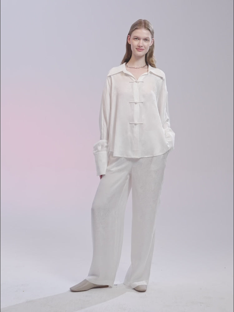 SILKINC Double-breasted Silk Shirt