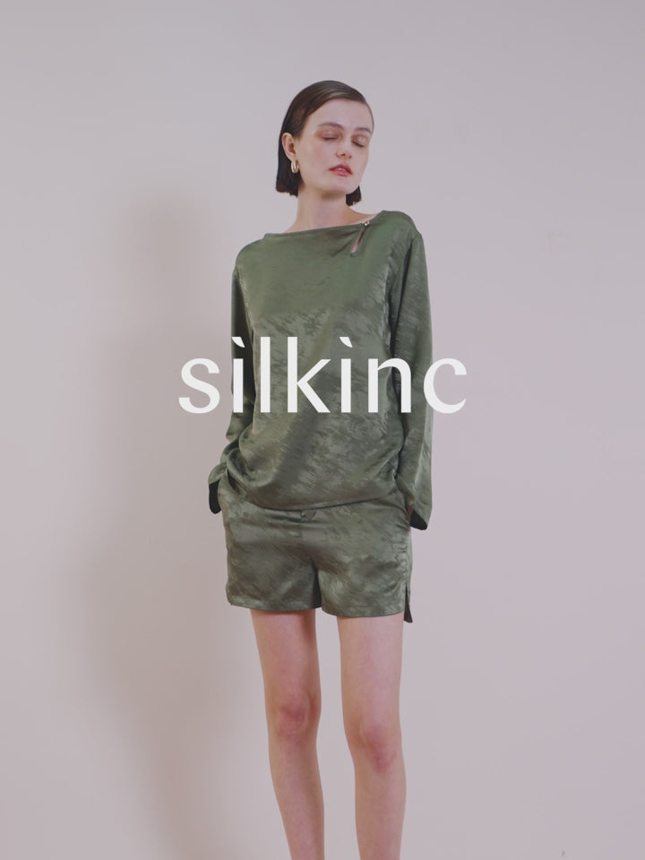 SILKINC Silk Jacquard Shorts