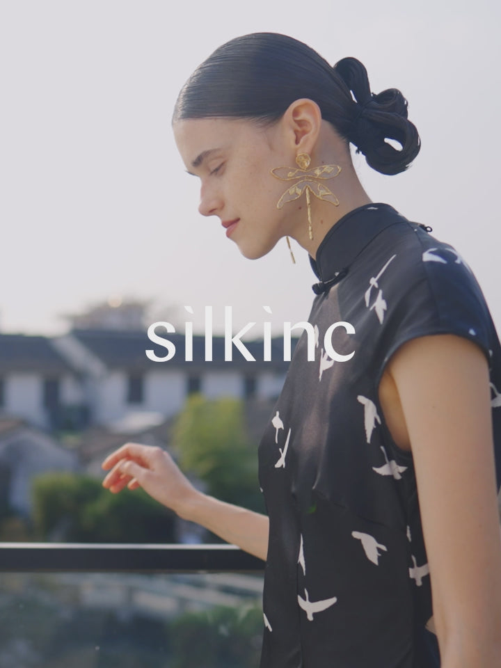 SILKINC Swan Goose Backless Cheongsam (Swan Cheongsam)