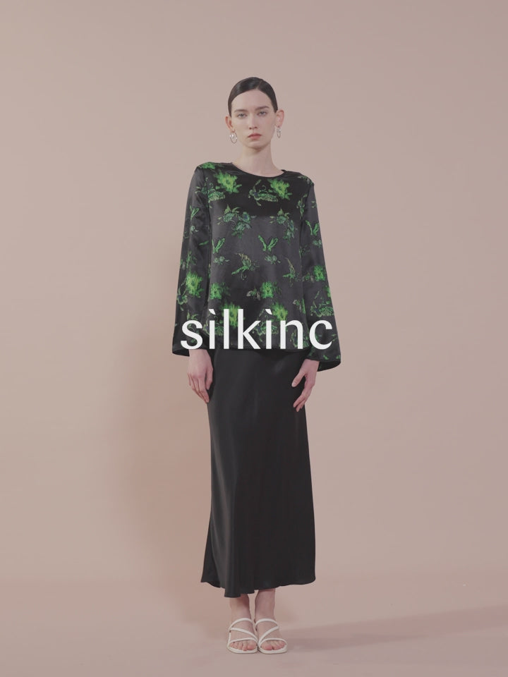 SILKINC Butterfly Flower Long Sleeve Top