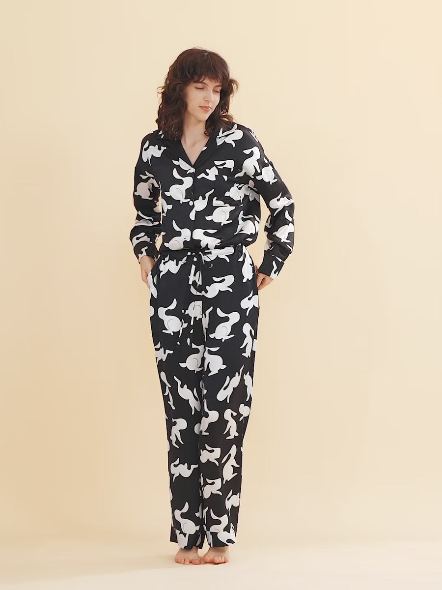 SILKINC White Rabbit Silk Pajamas Set