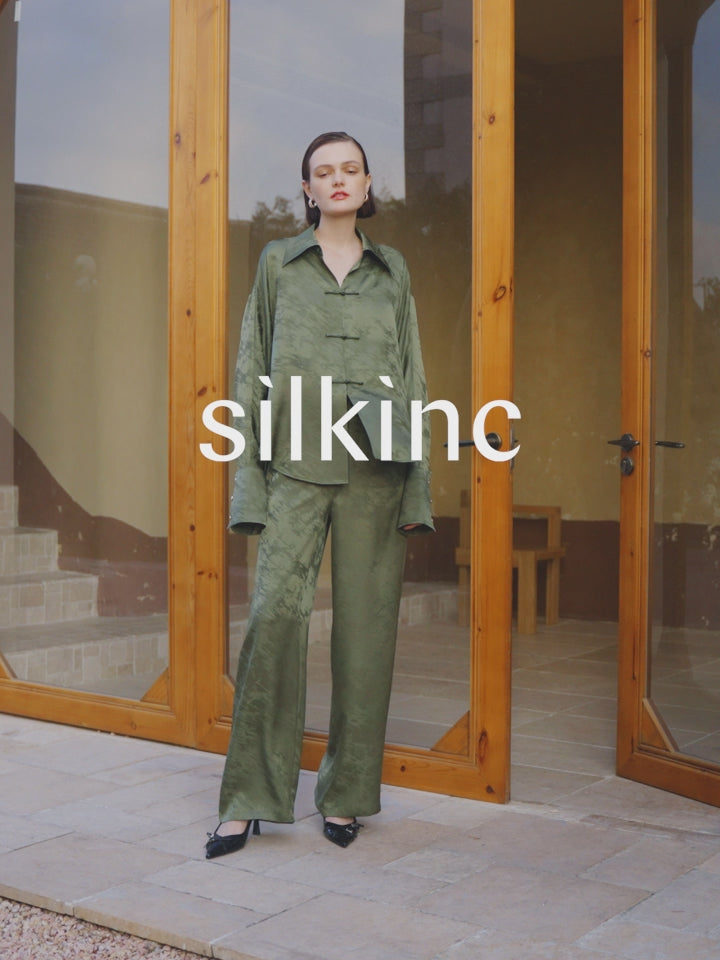 SILKINC Silk Jacquard  Silk Shirt