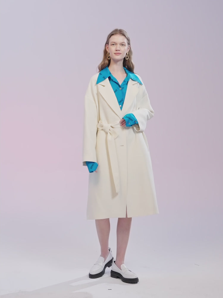 SILKINC Silk-Wool Long Jacket