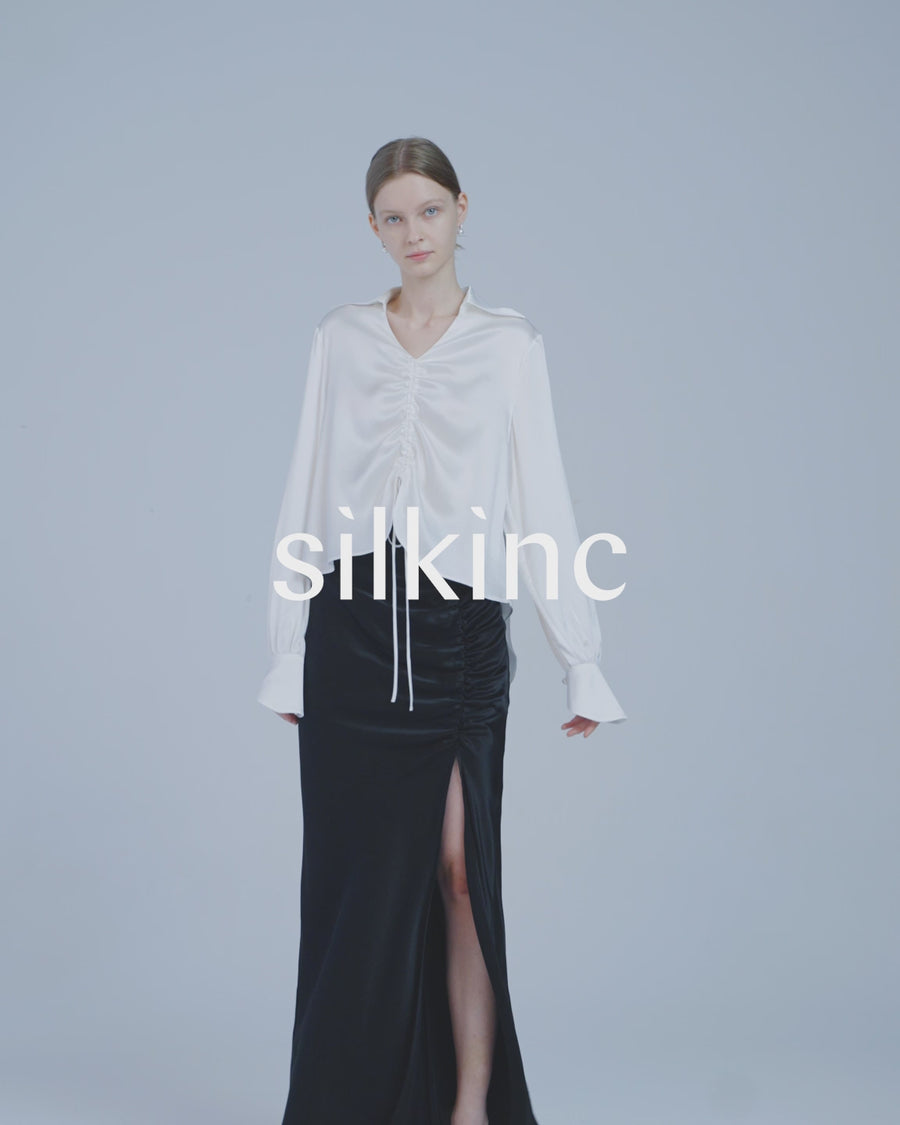 SILKINC Venus Ruched Silk Shirt (Venus blouse)