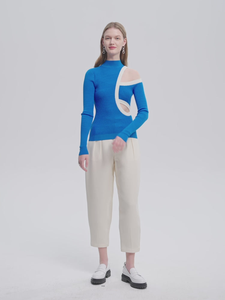 SILKINC Asymmetric Cut-Out Sweater